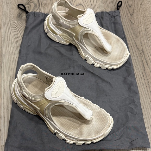 Balenciaga White Cream Sport Sandals - Picture 2 of 7